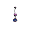 Boise State Broncos Style 2 BLACK w/ PINK GEM College Belly Button Navel Ring