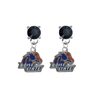Boise State Broncos BLACK Swarovski Crystal Stud Rhinestone Earrings