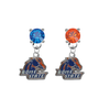 Boise State Broncos BLUE & ORANGE Swarovski Crystal Stud Rhinestone Earrings