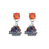 Boise State Broncos ORANGE Swarovski Crystal Stud Rhinestone Earrings