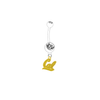 California Cal Golden Bears Style 2 WHITE College Belly Button Navel Ring