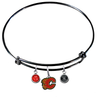 Calgary Flames Color Edition BLACK Expandable Wire Bangle Charm Bracelet