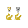 California Golden Bears 2 GOLD & CLEAR Swarovski Crystal Stud Rhinestone Earrings