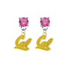 California Golden Bears 2 PINK Swarovski Crystal Stud Rhinestone Earrings