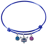 Charlotte Hornets BLUE Color Edition Expandable Wire Bangle Charm Bracelet