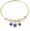 Charlotte Hornets GOLD Color Edition Expandable Wire Bangle Charm Bracelet