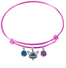 Charlotte Hornets PINK Color Edition Expandable Wire Bangle Charm Bracelet