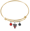 Chicago Bulls GOLD Color Edition Expandable Wire Bangle Charm Bracelet