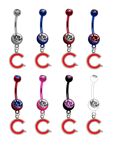 Chicago Cubs Style 2 MLB Baseball Belly Button Navel Ring - Pick Your Color