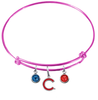 Chicago Cubs Style 2 Pink MLB Expandable Wire Bangle Charm Bracelet
