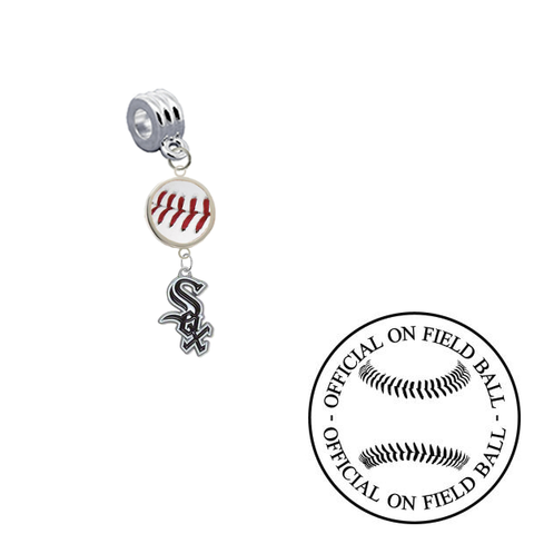 Chicago White Sox On Field Baseball Universal European Bracelet Charm (Pandora Compatible)