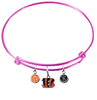 Cincinnati Bengals Pink NFL Expandable Wire Bangle Charm Bracelet
