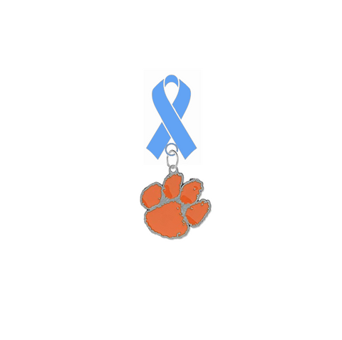 Clemson Tigers Prostate Cancer Awareness / Fathers Day Light Blue Ribbon Lapel Pin
