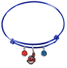 Cleveland Indians Blue MLB Expandable Wire Bangle Charm Bracelet