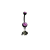 Colorado Buffaloes BLACK w/ PINK GEM College Belly Button Navel Ring