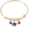 Columbus Blue Jackets Color Edition GOLD Expandable Wire Bangle Charm Bracelet