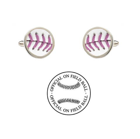 New York Mets Rawlings On Field Baseball Pink Cancer Mothers Day Game Ball Cufflinks