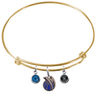 Dallas Mavericks GOLD Color Edition Expandable Wire Bangle Charm Bracelet