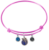Dallas Mavericks PINK Color Edition Expandable Wire Bangle Charm Bracelet