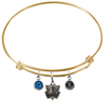 Dallas Mavericks Style 2 GOLD Color Edition Expandable Wire Bangle Charm Bracelet