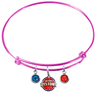 Detroit Pistons PINK Color Edition Expandable Wire Bangle Charm Bracelet