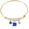 Duke Blue Devils Gold Expandable Wire Bangle Charm Bracelet