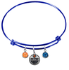 Edmonton Oilers Color Edition BLUE Expandable Wire Bangle Charm Bracelet