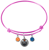 Edmonton Oilers Color Edition PINK Expandable Wire Bangle Charm Bracelet