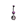 Florida State Seminoles (New Logo) BLACK w/ PINK GEM College Belly Button Navel Ring