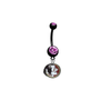 Florida State Seminoles BLACK w/ PINK GEM College Belly Button Navel Ring