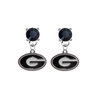 Georgia Bulldogs BLACK Swarovski Crystal Stud Rhinestone Earrings