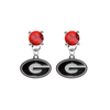 Georgia Bulldogs RED Swarovski Crystal Stud Rhinestone Earrings