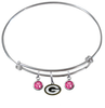 Green Bay Packers NFL Expandable Wire Bangle Charm Bracelet