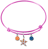 Houston Astros Style 2 Pink MLB Expandable Wire Bangle Charm Bracelet