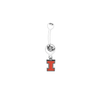 Illinois Fighting Illini WHITE College Belly Button Navel Ring
