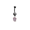 Indiana Hoosiers BLACK College Belly Button Navel Ring