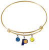 Indiana Pacers GOLD Color Edition Expandable Wire Bangle Charm Bracelet