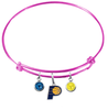 Indiana Pacers PINK Color Edition Expandable Wire Bangle Charm Bracelet