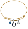 Indianapolis Colts Gold NFL Expandable Wire Bangle Charm Bracelet