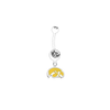 Iowa Hawkeyes Style 2 WHITE College Belly Button Navel Ring 