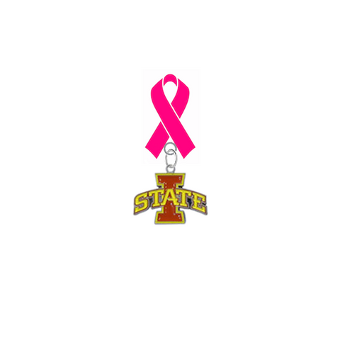 Iowa State Cyclones Breast Cancer Awareness / Mothers Day Pink Ribbon Lapel Pin