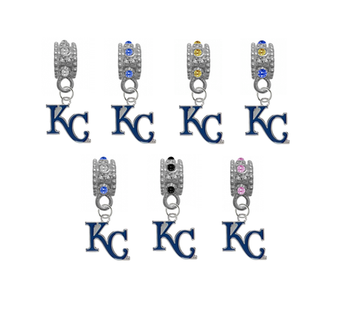 Kansas City Royals 2 MLB Baseball Crystal Rhinestone European Bracelet Charm