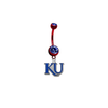 Kansas Jayhawks Style 2 RED w/ BLUE GEM College Belly Button Navel Ring