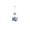 Kansas Jayhawks Style 2 WHITE College Belly Button Navel Ring