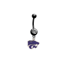 Kansas State Wildcats BLACK College Belly Button Navel Ring