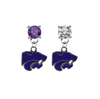 Kansas State Earrings PURPLE & CLEAR Swarovski Crystal Stud Rhinestone Earrings