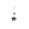Kansas State Wildcats WHITE College Belly Button Navel Ring
