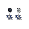 Kentucky Wildcats BLACK & CLEAR Swarovski Crystal Stud Rhinestone Earrings