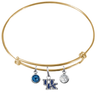 Kentucky Wildcats NCAA Gold Expandable Wire Bangle Charm Bracelet