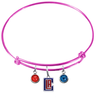 Los Angeles Clippers Style 2 PINK Color Edition Expandable Wire Bangle Charm Bracelet